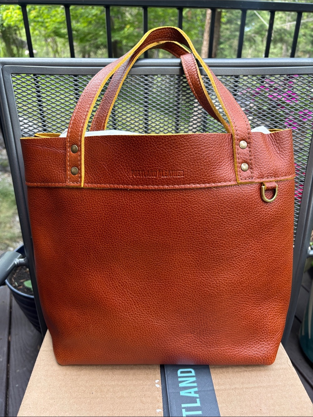 Montana Tote Portland Leather Sienna, New in Box